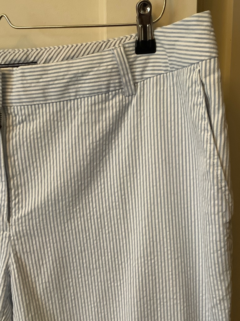 Lands' End Light Blue & White Striped Seersucker Pants - Picture 4 of 7